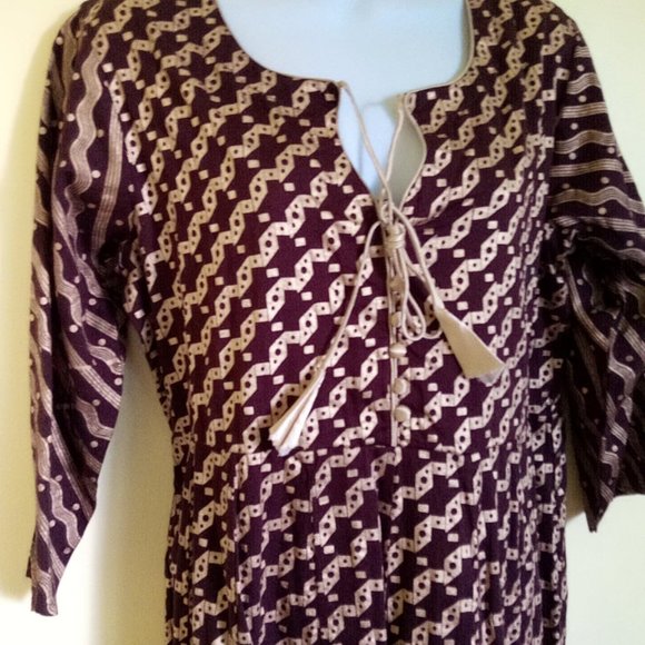 Brown and Gold Authentic Indian Dress XL NWOT NEW - Picture 5 of 8